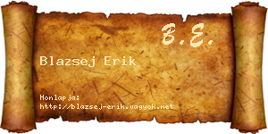 Blazsej Erik névjegykártya