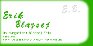 erik blazsej business card